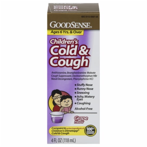 GoodSense® Children's Cold & Cough Medicine Liquid Perspective: front