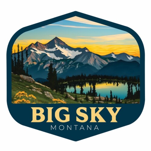 Big Sky Montana Mountain and Lake Design Souvenir Vinyl Decal Sticker 2