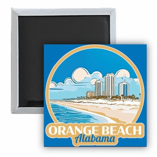 Orange Beach Alabama A Souvenir 2.5 X 2.5-Inch Durable & Vibrant Decor
