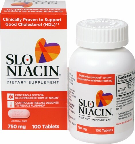 Slo-Niacin Polygel Controlled Release Niacin Tablets Perspective: front
