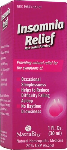 NatraBio  Insomnia Relief Non-Habit Forming Perspective: front