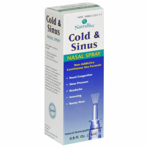 NatraBio Cold & Sinue Nasal Spray Perspective: front