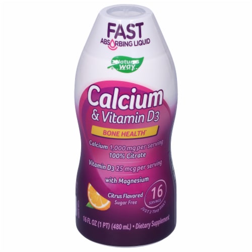 Wellesse Calcium & Vitamin D Bone Health Liquid Dietary Supplement Perspective: front