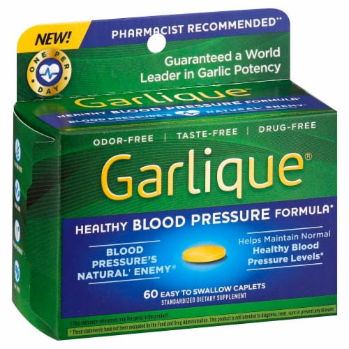 Garlique® Healthy Blood Pressure Formula Caplets Perspective: front