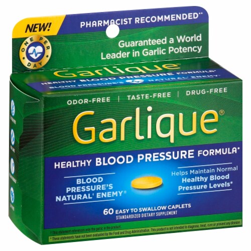 Garlique® Healthy Blood Pressure Formula Caplets Perspective: front