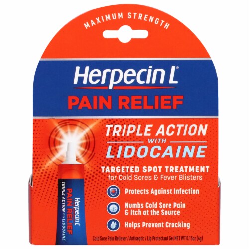Herpecin L® Triple Action Pain Relief With Lidocaine Perspective: front