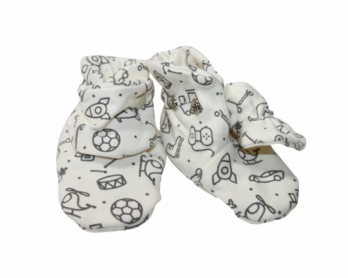 Darlyng & Co Stay on Cotton Newborn Baby Booties | For 0-6 Months  (Fun Time Beige) Perspective: front