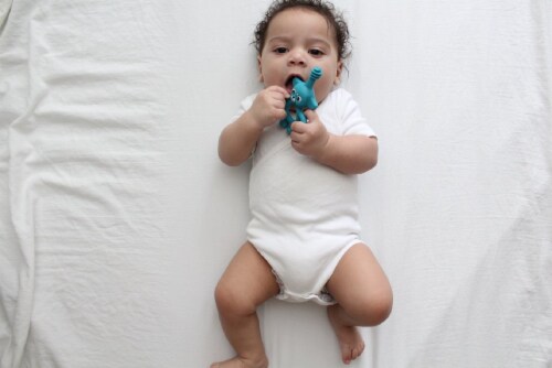 D Darlyng & Co. Baby Teether Toy(3 in 1)(Turquoise) Perspective: front