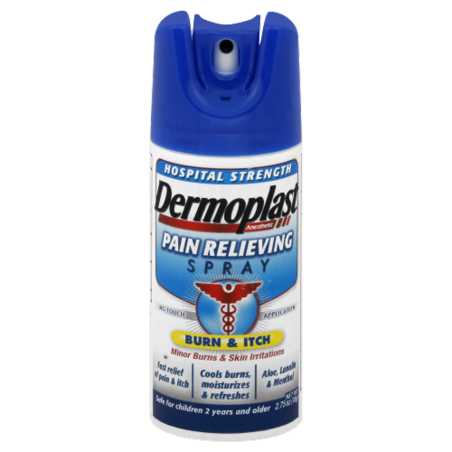 Dermoplast Anesthetic Pain Relieving Spray Burn & Itch Perspective: front
