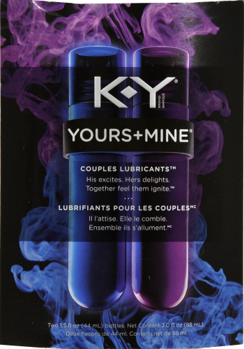 KY Yours Plus Mine Couples Lubricant Perspective: front