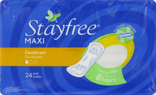 Stayfree Deodorant Maxi Pads Perspective: front