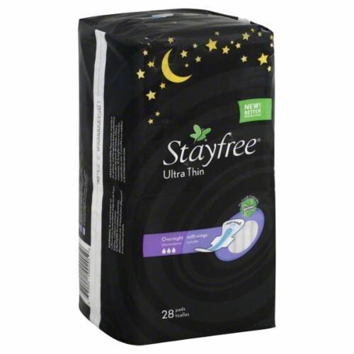 Stayfree Ultra Thin Overnight Pads With Wings Perspective: front