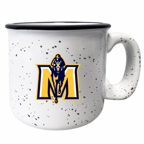 Murray State University 8 oz Speckled Ceramic Camper Coffee Mug White (White). Perspective: front