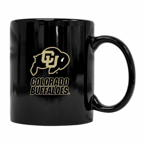 Colorado Buffaloes Black Ceramic Mug (Black). Perspective: front
