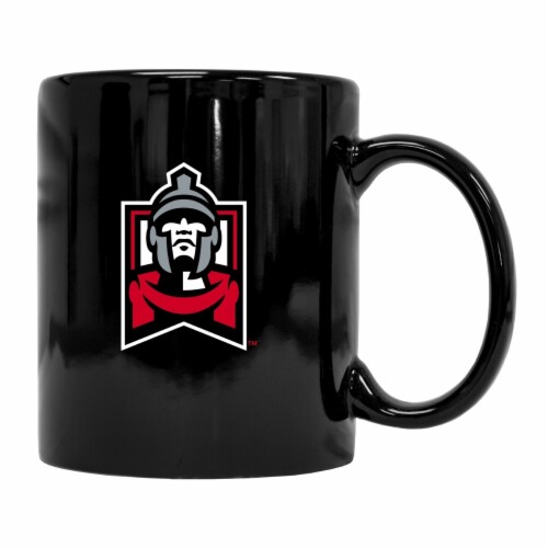East Stroudsburg University Black Ceramic Mug (Black). Perspective: front