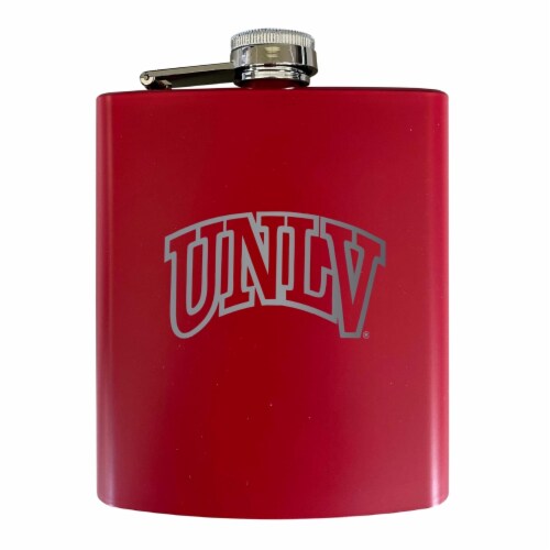 UNLV Rebels Stainless Steel Etched Flask - Choose Your Color Red Perspective: front