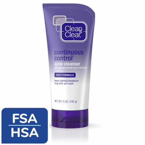 Clean & Clear Continuous Control Benzoyl Peroxide Acne Face Wash Perspective: front