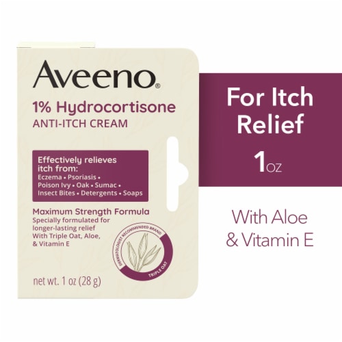 Aveeno Maximum Strength 1% Hydrocortisone Anti-Itch Cream Perspective: front