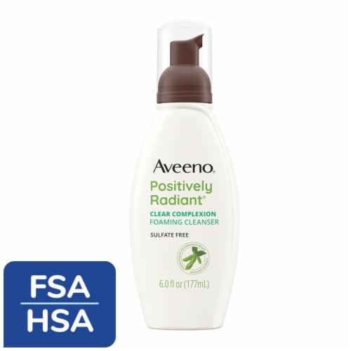Aveeno Positively Radiant Clear Complexion Foaming Oil-Free Face Wash with Soy Extract Perspective: front