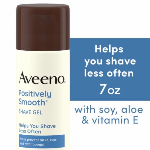 Aveeno Positively Smooth Shave Gel Moisturizing with Soy, Aloe & Vitamin E Lightly Fragranced Perspective: front