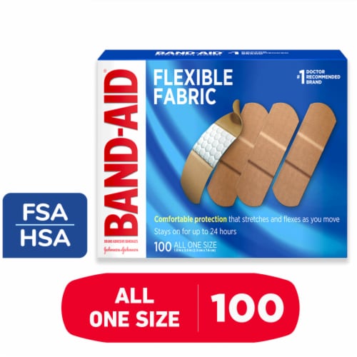 BAND-AID Brand Flexible Fabric All One Size Adhesive Bandages Perspective: front