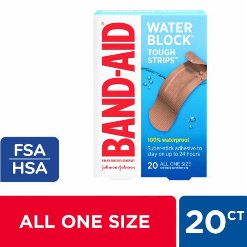 Band-Aid Brand Water Block Tough Sterile Bandages, One Size Perspective: front