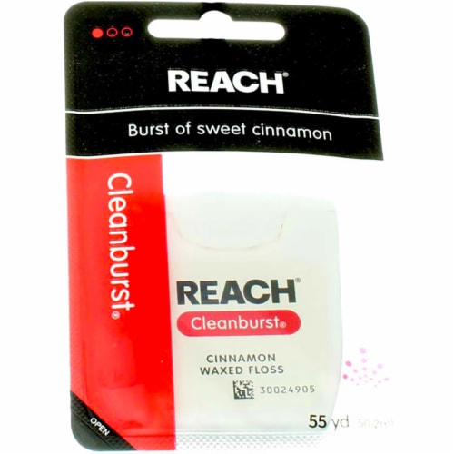 Reach® Cleanburst® Cinnamon Waxed Dental Floss Perspective: front