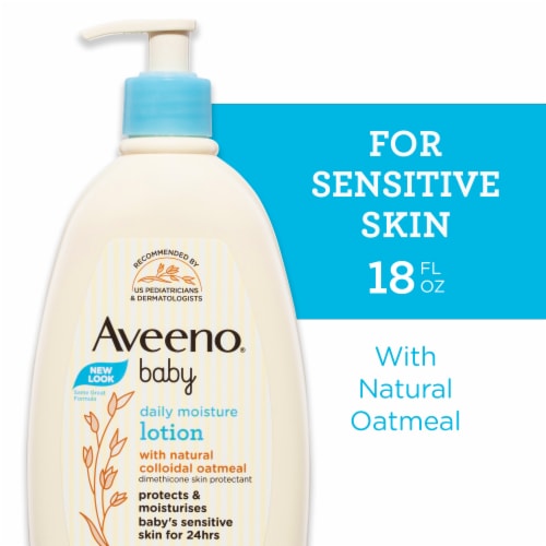 Aveeno Baby Daily Moisture Body Lotion for Sensitive Skin With Nourishing Oatmeal Perspective: front