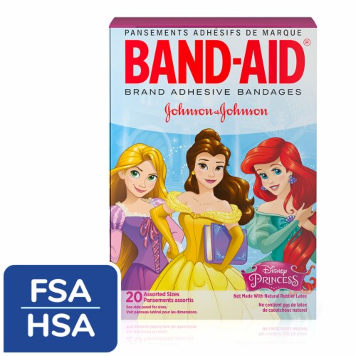 Band-Aid Adhesive Bandages, Disney Princesses, Assorted Sizes Perspective: front