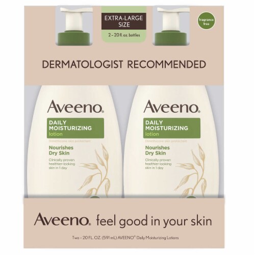 Aveeno Daily Moisturizing Lotion 20 fl oz., 2-pack Perspective: front