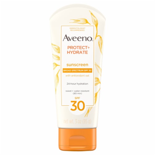 Aveeno Protect + Hydrate Broad Spectrum Sunscreen Lotion SPF 30 Perspective: front