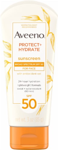 Aveeno Protect + Hydrate Face Sunscreen Lotion SPF 50 Perspective: front