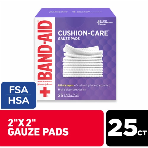 Band-Aid Brand Cushion Care Gauze Pads, 25 ct - Kroger