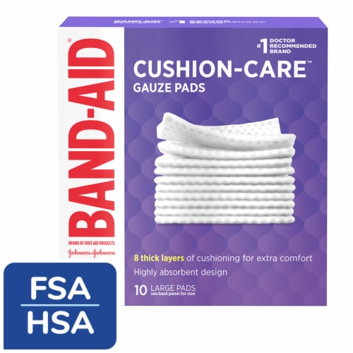 Band-Aid Large Gauze Pads 10 Count Perspective: front