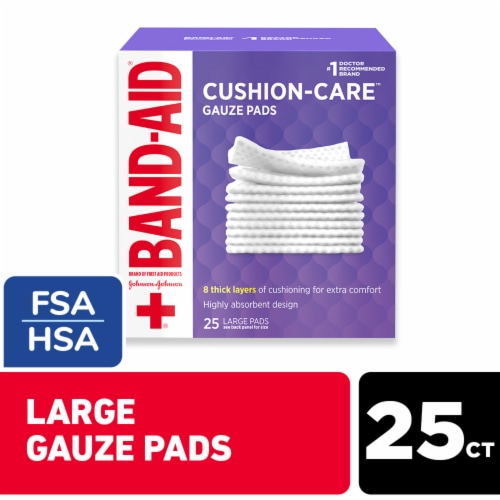 Band-Aid Large Sterile Gauze Pads Perspective: front