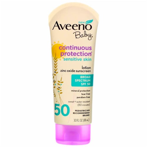 Aveeno Baby® Continuous Protection Sensitive Skin SPF 50 Sunscreen Lotion Perspective: front