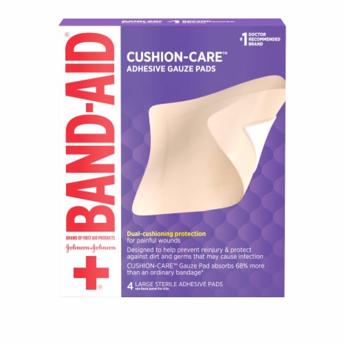 Band Aid Large All In One Adhesive Gauze Pads 4 Ct Qfc