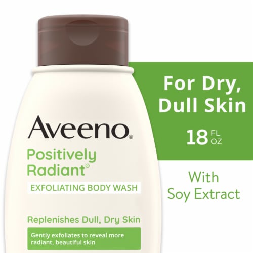 Aveeno Positively Radiant Exfoliating Body Wash Perspective: front