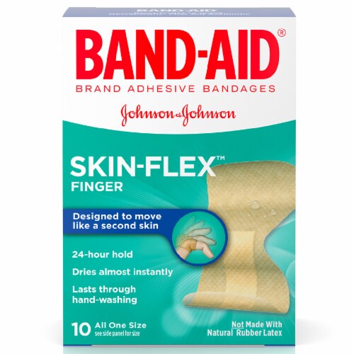 Band-Aid Skin-Flex Finger Adhesive Bandages 10 Count Perspective: front