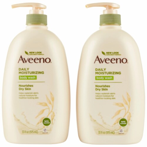 Aveeno Daily Moisturizing Body Wash (33 Fluid Ounce, 2 Pack) Perspective: front