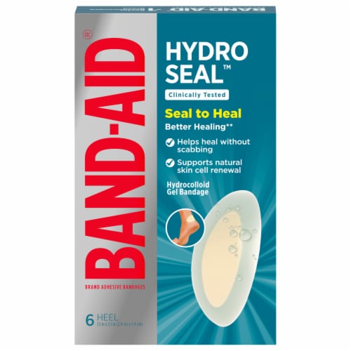BAND-AID Brand Hydro Seal Hydrocolloid Gel Heel Bandages Perspective: front