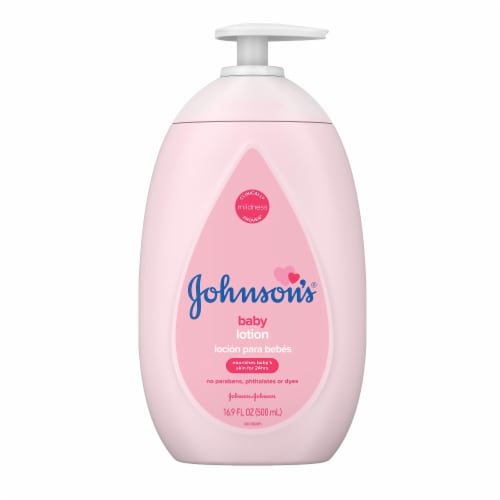 Johnson's® Moisturizing Pink Baby Lotion with Coconut Oil Perspective: front