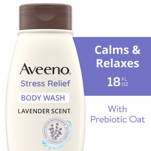 Aveeno Stress Relief Body Wash With Oat Calming Lavender Scent Perspective: front