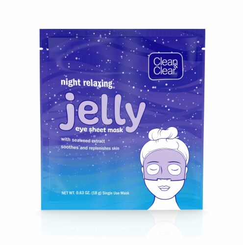 Clean & Clear® Night Relaxing Jelly Eye Sheet Mask Perspective: front