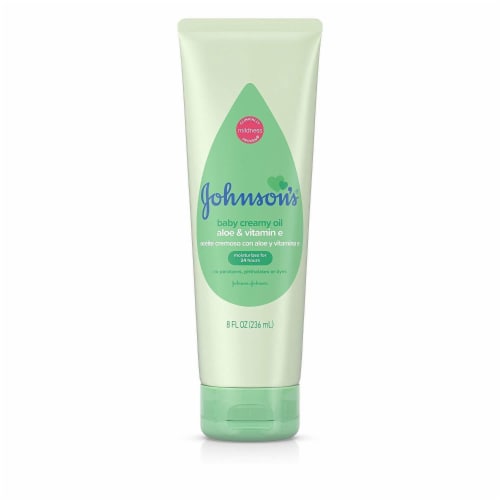 Johnson's® Aloe & Vitamin E Creamy Baby Oil Perspective: front