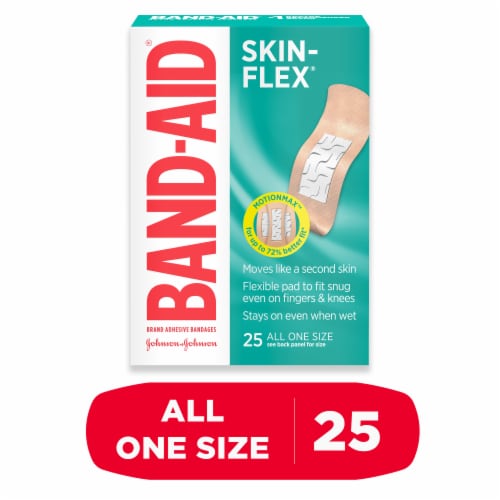 BAND-AID Brand Skin-Flex Adhesive All One Size Bandages Perspective: front