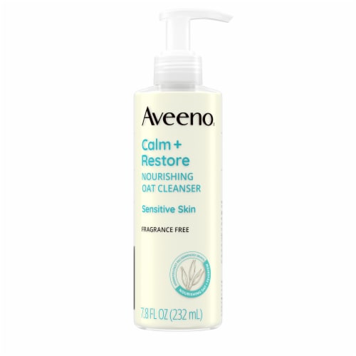 Aveeno Calm + Restore Nourishing Oat Face Wash Fragrance-Free for Sensitive Skin Perspective: front