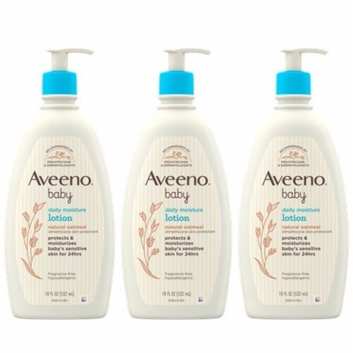 Aveeno Baby Daily Moisture Lotion, 3 ct / 18 fl oz - QFC