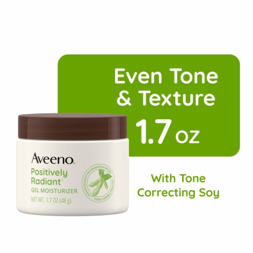 Aveeno Positively Radiant Daily Gel Facial Moisturizer with Tone-Correcting Soy & Hyaluronic Acid Perspective: front