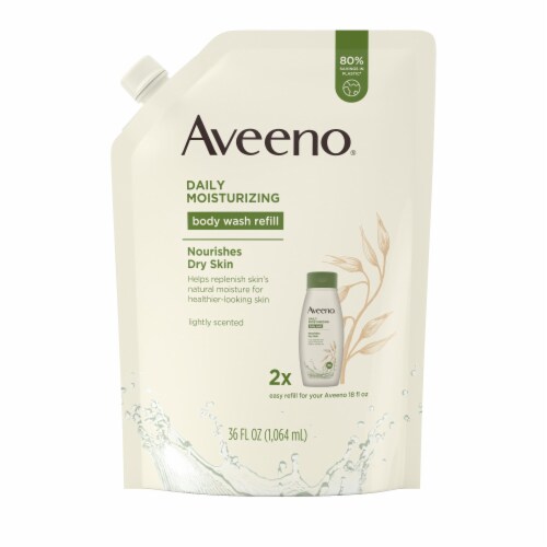 Aveeno® Lightly Scented Daily Moisturizing Body Wash Refill Perspective: front